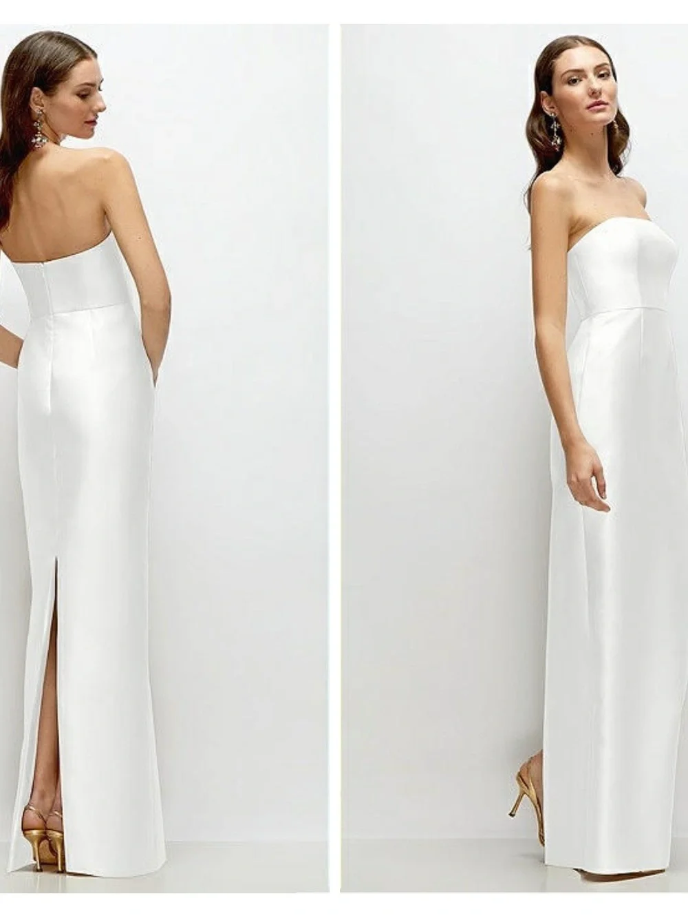 ALFRED SUNG White Strapless Dress - Picture 4 of 4